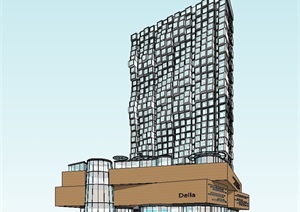 带商业的办公楼建筑楼SU(草图大师)模型