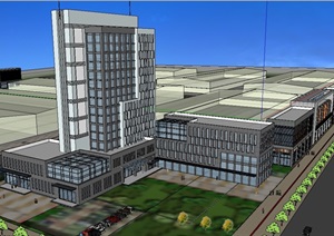 现代风格办公商业楼设计SU(草图大师)模型