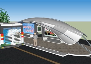 公交站设计SU(草图大师)模型