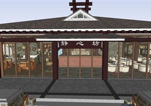 中式餐厅精细完整设计SU(草图大师)模型