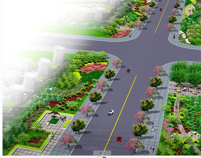 164套城市道路绿化设计cad方案图(2)