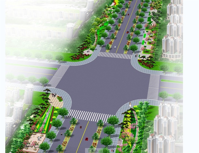 164套城市道路绿化设计cad方案图(4)