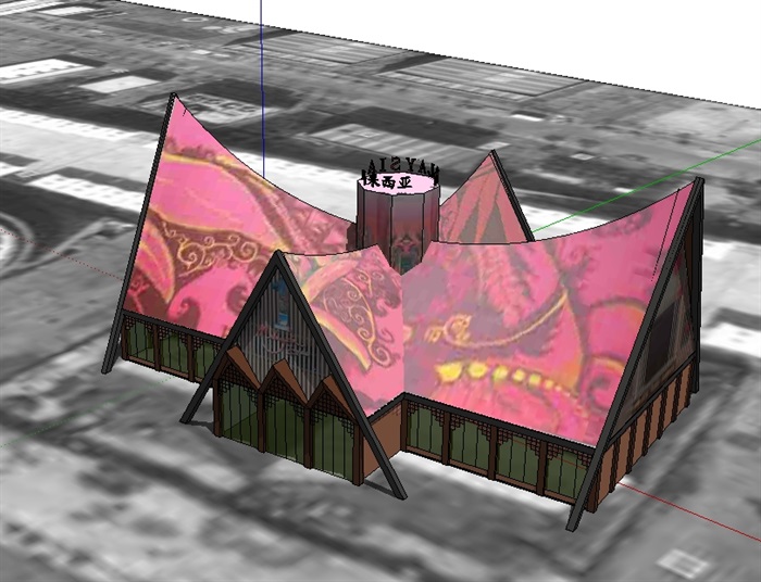 东南亚博物馆建筑su模型(2)