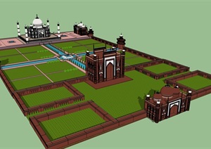 伊斯兰清真寺庙建筑SU(草图大师)模型