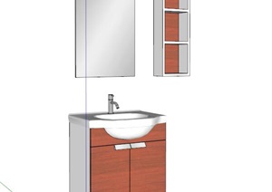 现代卫浴柜及洗漱台SU(草图大师)模型