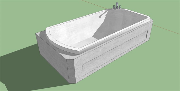 白色浴缸su模型