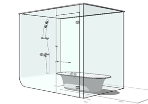 玻璃浴室设计SU(草图大师)模型