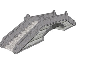 中式拱桥园桥SU(草图大师)模型