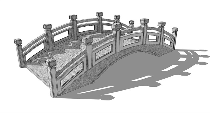 石头拱桥SU模型