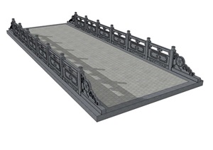 中式古典石桥SU(草图大师)模型