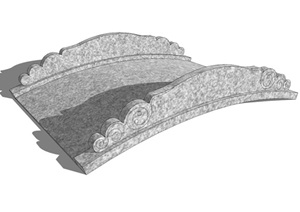 石头拱桥中式桥SU(草图大师)模型