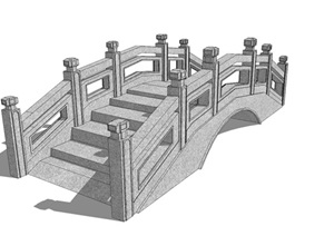 精细石材拱桥SU(草图大师)模型