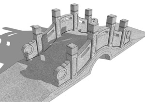 石材拱桥SU(草图大师)模型