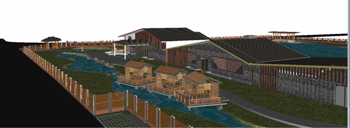 品轩农家乐度假区建筑与景观方案ＳＵ模型(3)