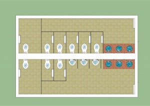 现代公厕室内SU(草图大师)模型