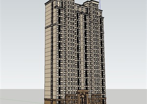 新古典住宅高层建筑楼设计SU(草图大师)模型