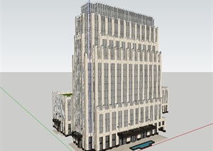 新古典高层办公楼详细设计SU(草图大师)模型