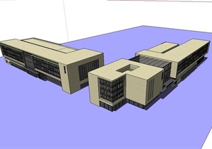 某现代厂房改建产业园办公楼设计SU(草图大师)模型