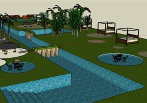 温泉公园景观设计SU(草图大师)模型