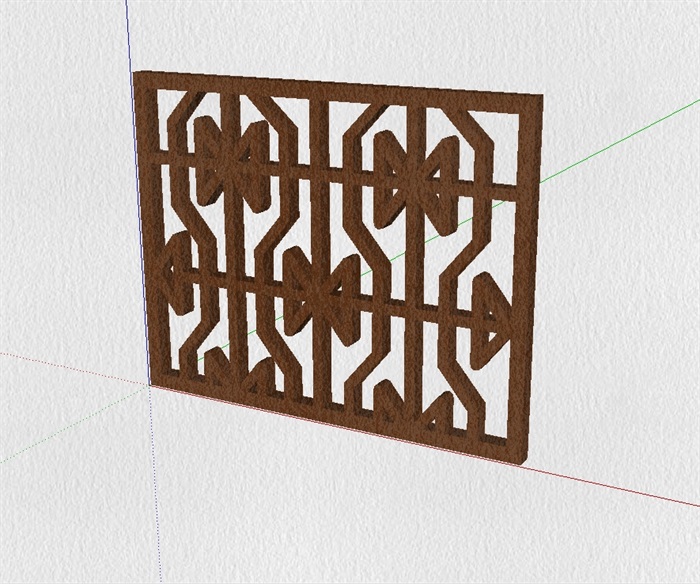 木质中式花格窗设计su模型(1)