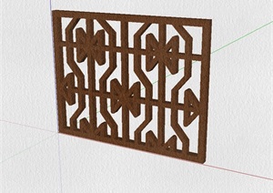 木质中式花格窗设计SU(草图大师)模型