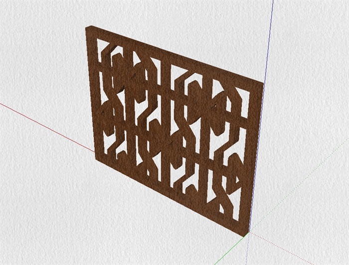 木质中式花格窗设计su模型(3)