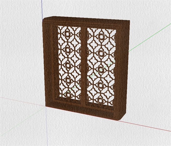 现代中式木质花窗su模型(1)