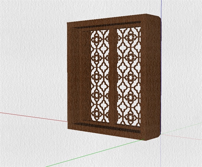 现代中式木质花窗su模型(3)