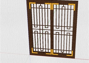 现代中式花窗设计SU(草图大师)模型