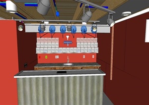 商业餐厅厨房室内设计SU(草图大师)模型