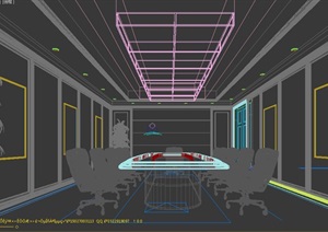 现代完整的会议室设计3d模型