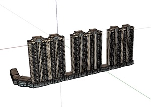 新古典住宅商业综合建筑设计SU(草图大师)模型