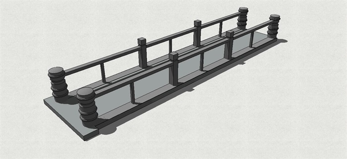 现代中式园桥su模型
