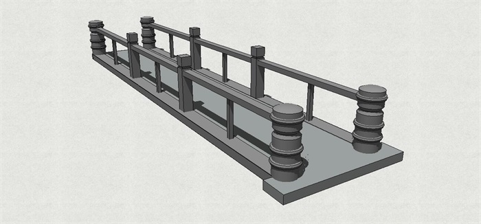 现代中式园桥su模型