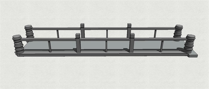 现代中式园桥su模型
