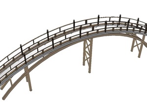 木质拱桥SU(草图大师)模型