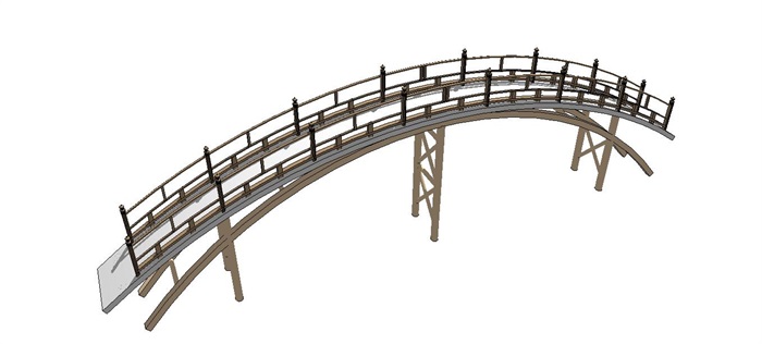 木质拱桥SU模型