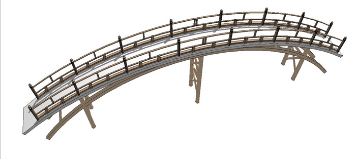 木质拱桥SU模型