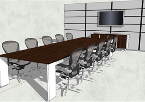 精品会议室桌椅组合设计SU(草图大师)模型
