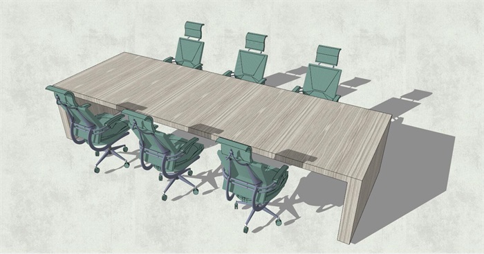 会议室办公桌椅SU模型