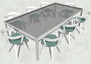 精品会议桌椅组合设计SU(草图大师)模型