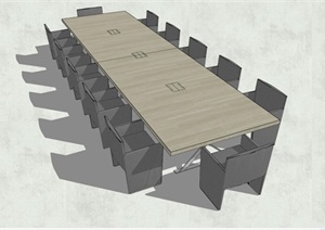 精品会议桌椅组合SU(草图大师)模型