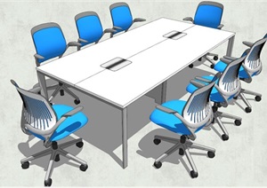 精品会议室桌椅SU(草图大师)模型