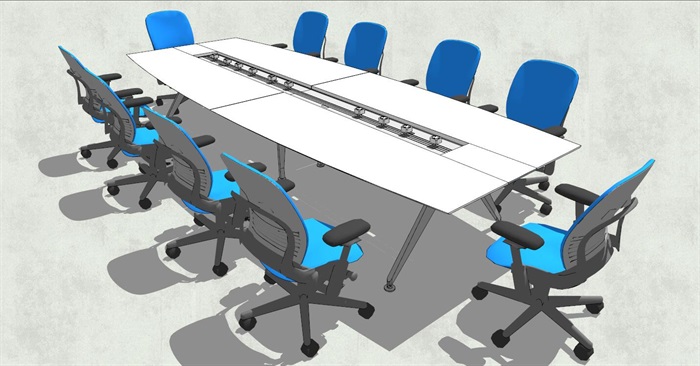 精品会议室会议桌椅SU模型
