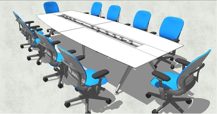 精品会议室会议桌椅SU模型