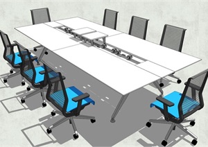 精品会议室会议桌SU(草图大师)模型