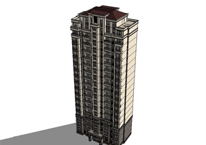 新古典住宅单体建筑SU(草图大师)模型