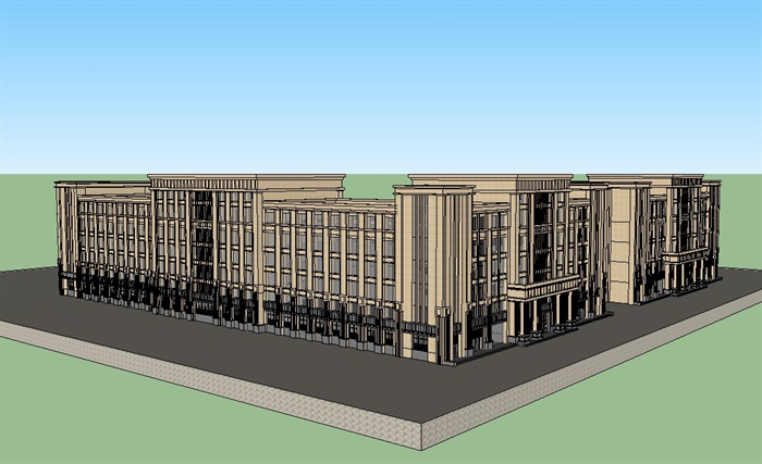 新古典一个项目的商业建筑su模型(1)