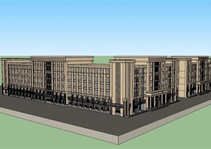 新古典一个项目的商业建筑SU(草图大师)模型