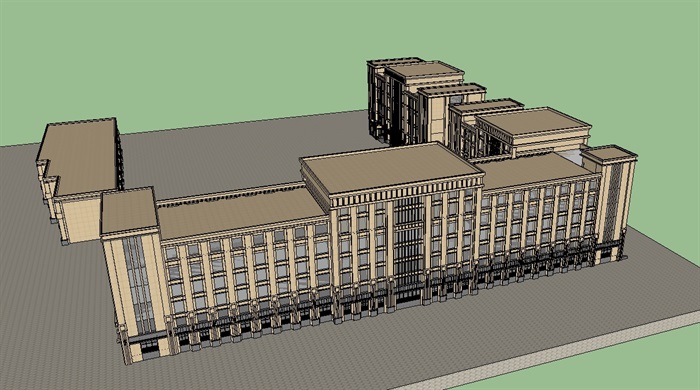 新古典一个项目的商业建筑su模型(2)